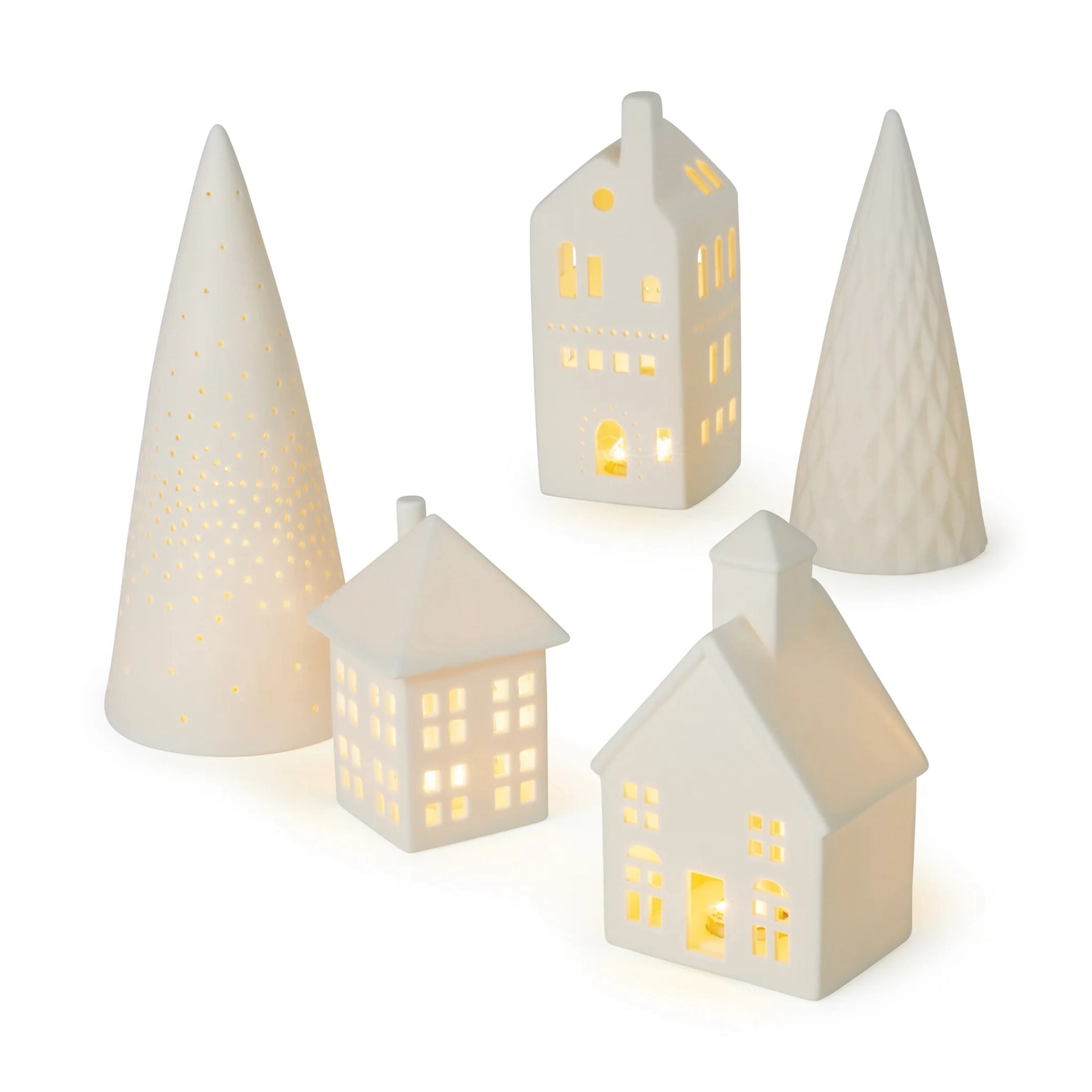 LED Lighted Modern Village - Set of 5