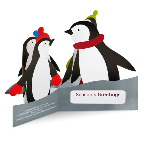 Pop-Up Holiday Card - Penguins on Parade - Set of 8