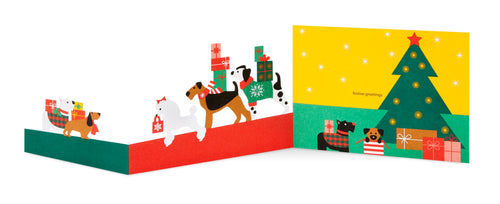 Pop-Up Holiday Card - Dogs on Parade - Set of 8