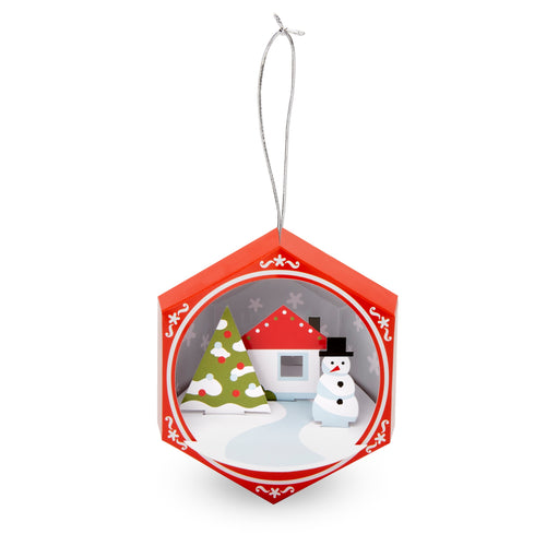 Pop-Up Holiday Card - Snowman Ornament - Set of 8