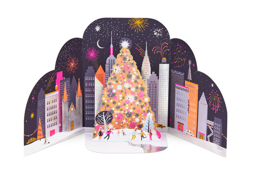 Pop-Up Holiday Card - City Skaters - Set of 8