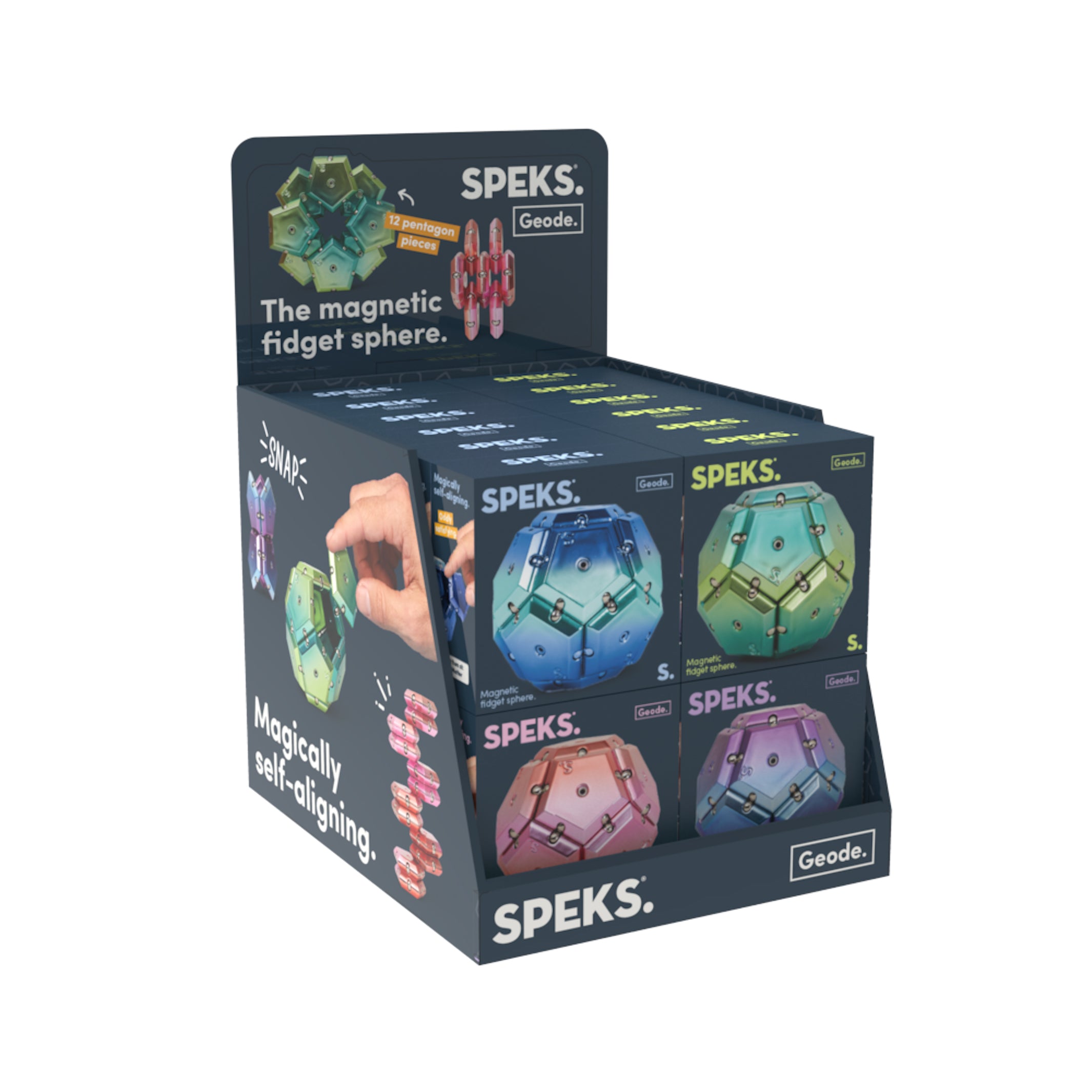 Geode - Magnetic Fidget Sphere - Chrome Assorted Case Pack