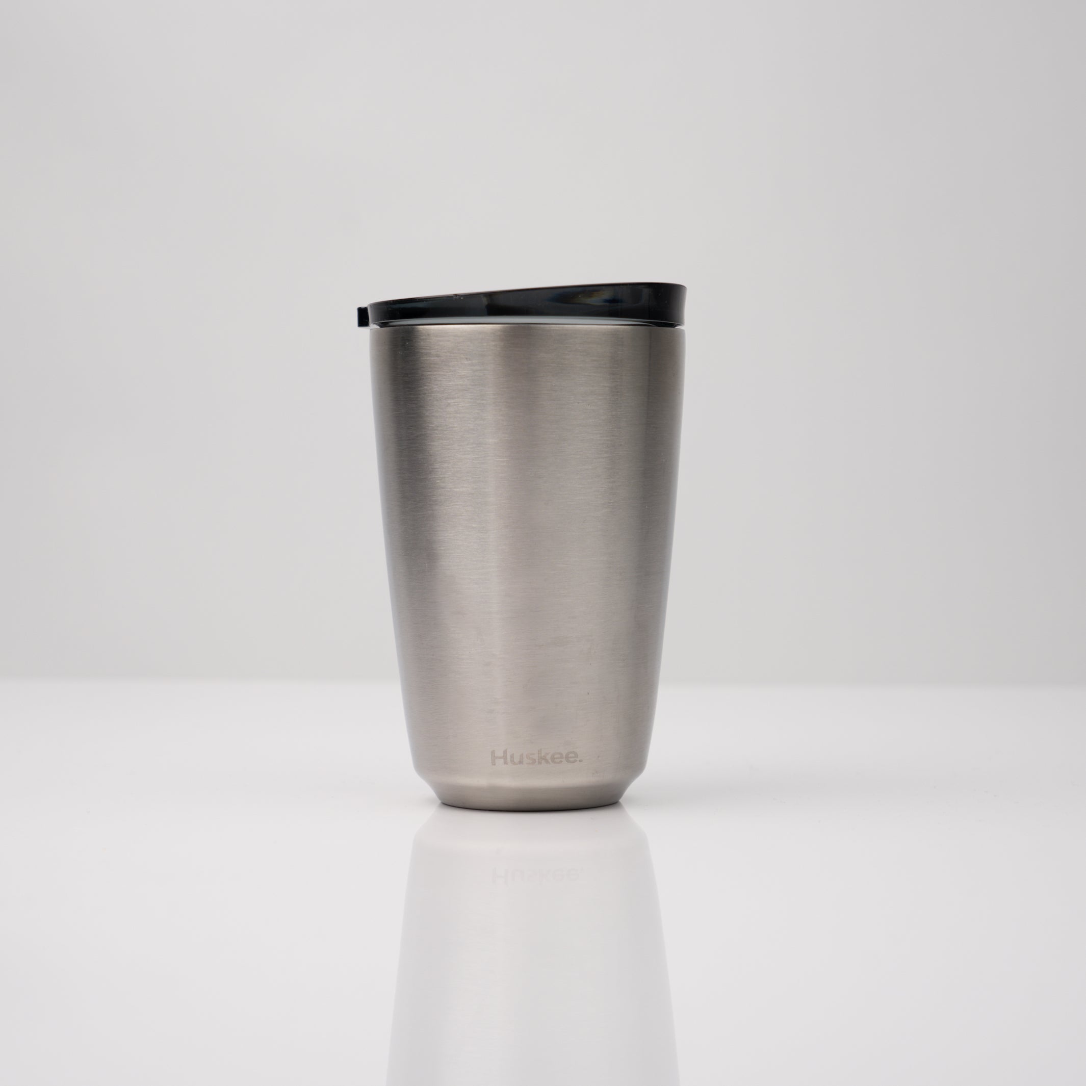HuskeeSteel & Stopper Lid - 12oz/36cl - Brushed Steel