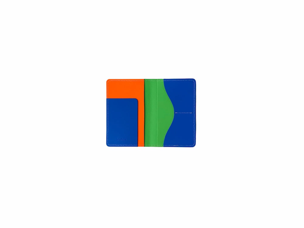 Recycled Leather Passport Holder - Green/Blue