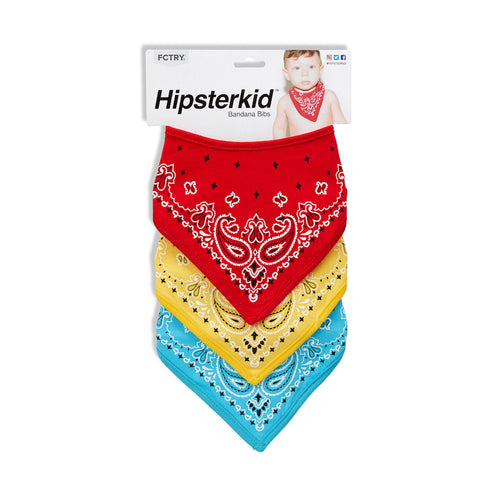 Bandanna Bibs - Set of 3 - Red-Blue-Yellow