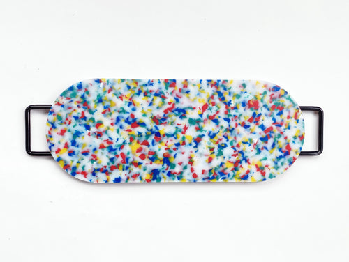 F&M - Oval Cheese Board with 2 Handles - Multi Confetti