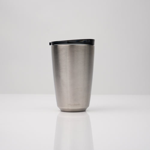 HuskeeSteel & Stopper Lid - 12oz/36cl - Brushed Steel