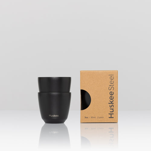 Huskeesteel Espresso Set (2) - 3oz/9cl - Black