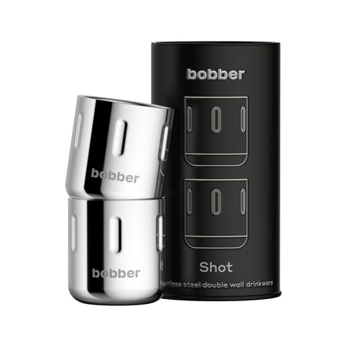 Shot Set of 2 - 3.4oz/100ml - Steel - Glossy