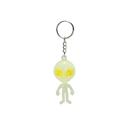 Glow In The Dark Keychain - Alien - Yellow