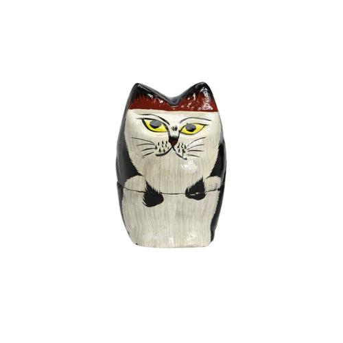 Papier Mache Standing Cat - Black