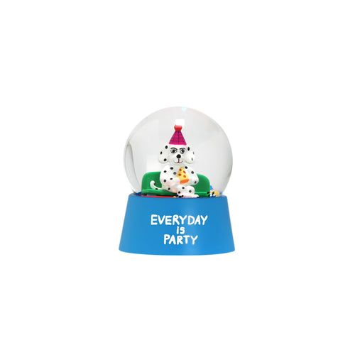Snow Globe - Everyday Is Party - Dog White