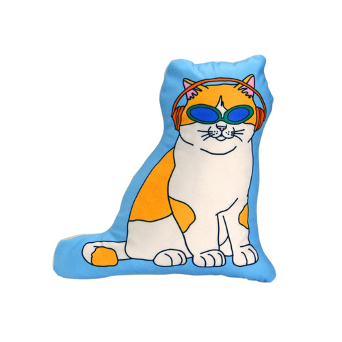 The Enjoy C&D Club Cushion - Cat - Blue