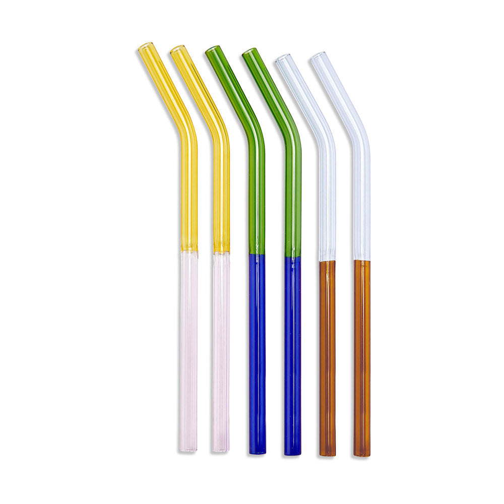 MoMA Two-Tone Borosilicate Straws - Set of 6
