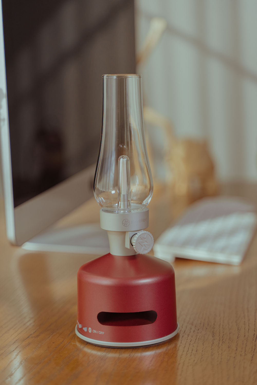 LED Lantern with Bluetooth Speaker - Lumi - Red