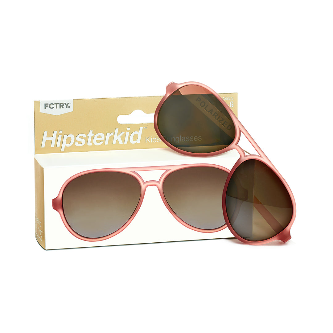 Hipsterkid Golds Aviator Kids Sunglasses Rosé (3-6 years) – MOX