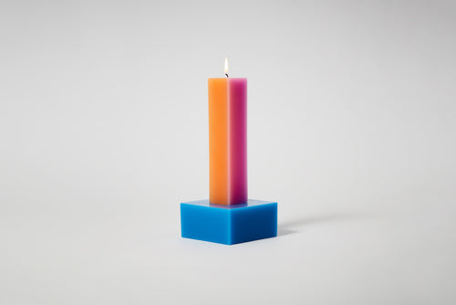 Pillar Candle - Happiness 2 - Orange/Pink