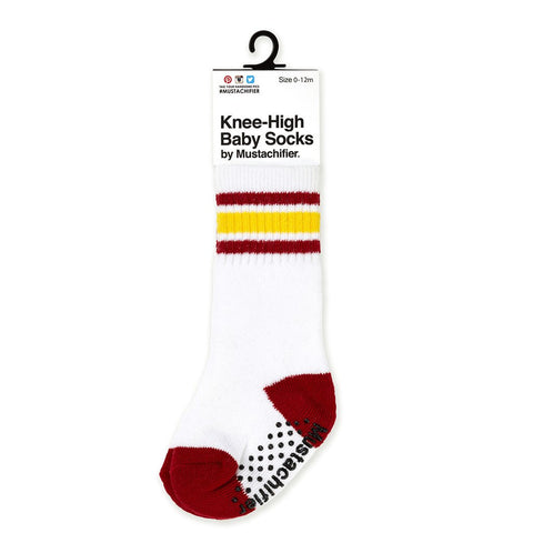 Knee-High Baby Socks - Argyle Brown