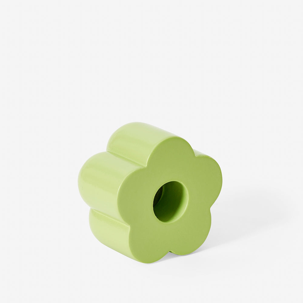 Poppy Candle & Incense Holder - Green